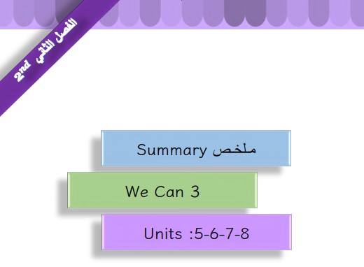 ملخص الانجليزي We Can 3 سادس ابتدائي ف2