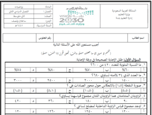 اختبار الرياضيات ثاني متوسط ف2 صفحة تعرض نماذج اختبارات الفترة والنهائية للطباعة والتحميل والعرض المباشر على PDF على موقع دوافير التعليمي